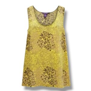 Beverly Drive Women’s Plus Size Yellow & Brown Sleeveless Tank Blouse – 24w/26w